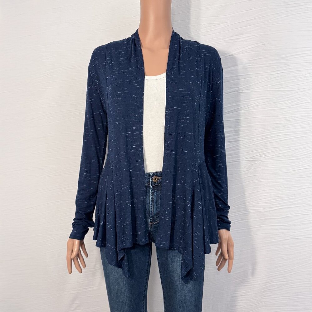 Navy Heather Pattern Cinched Cardigan | teenbell - Love Culture | NWT
